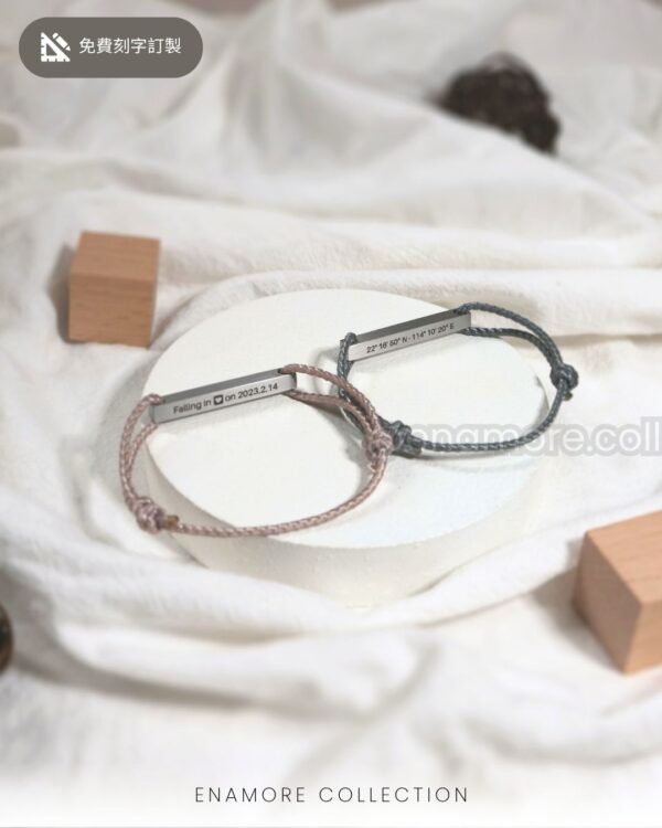 長條砂面個性化不鏽鋼手環｜Engraved Tangle Steel Bracelet：圖片 2